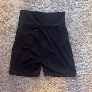 Ribbed biker shorts